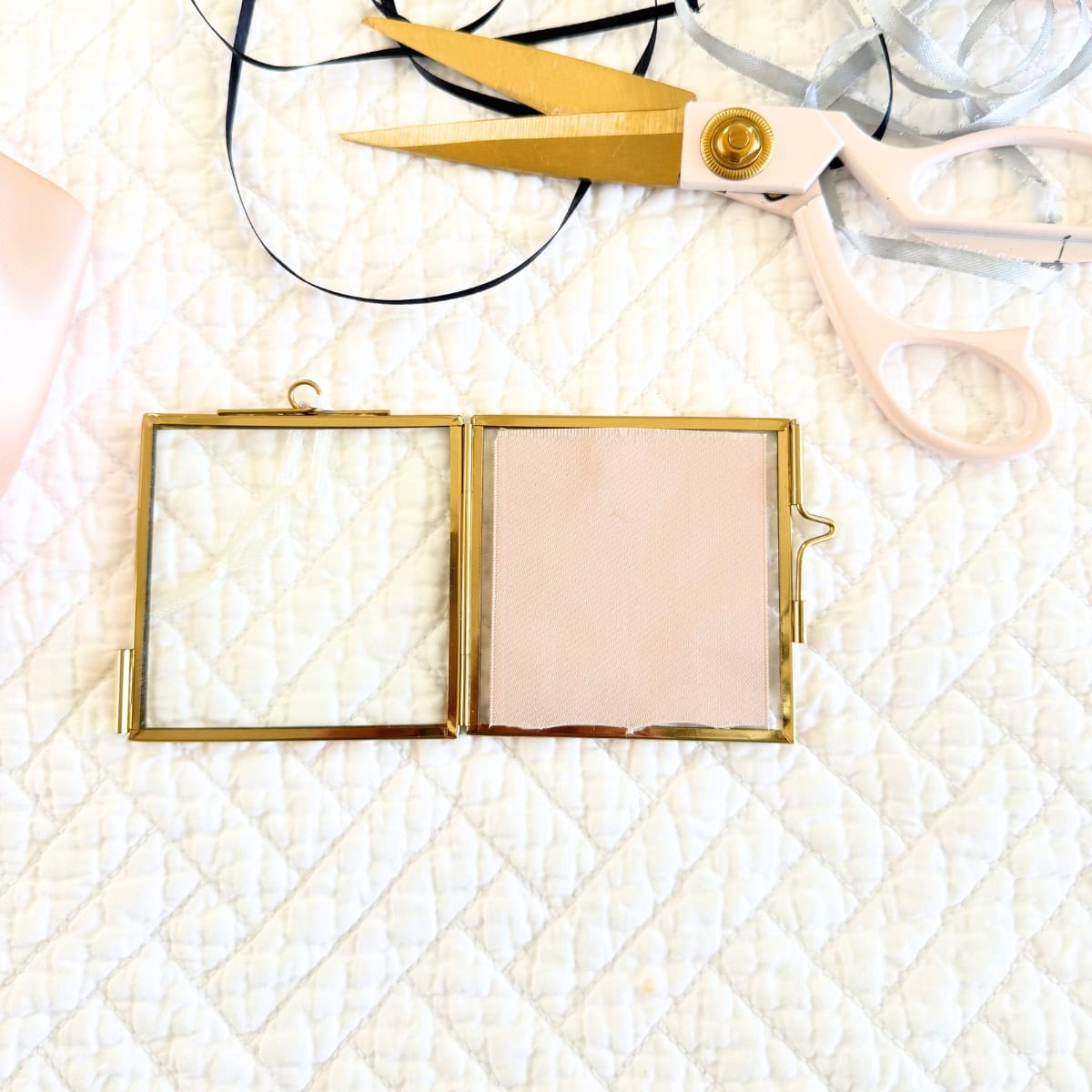 dry fit cut ribbon inside mini frame