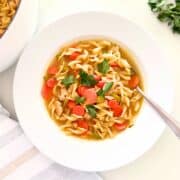 bowl of homemade chicken noodle soup