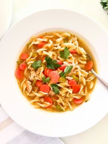 bowl of homemade chicken noodle soup