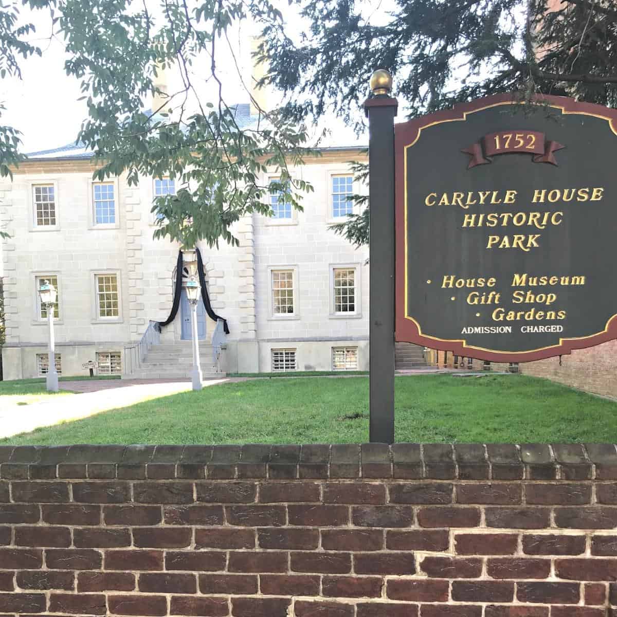 Outside Carlyle House Historic Park