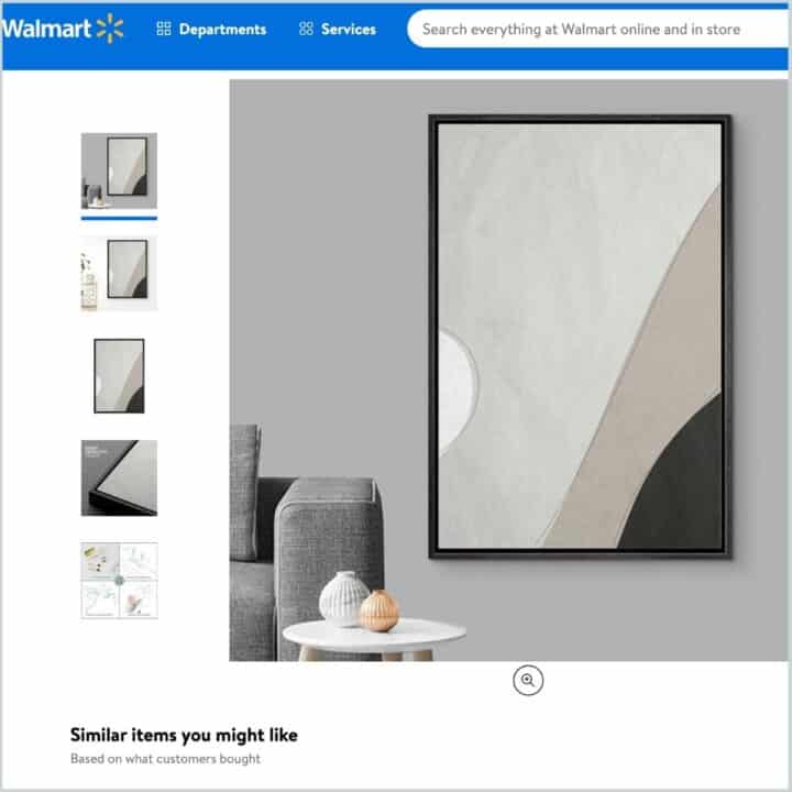 Wavy neutral abstract art on Walmart's website