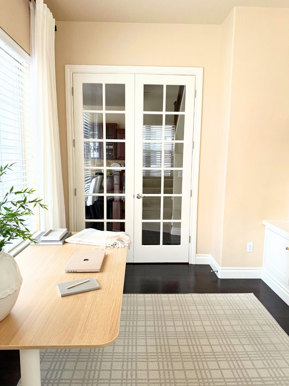 white French doors to home office