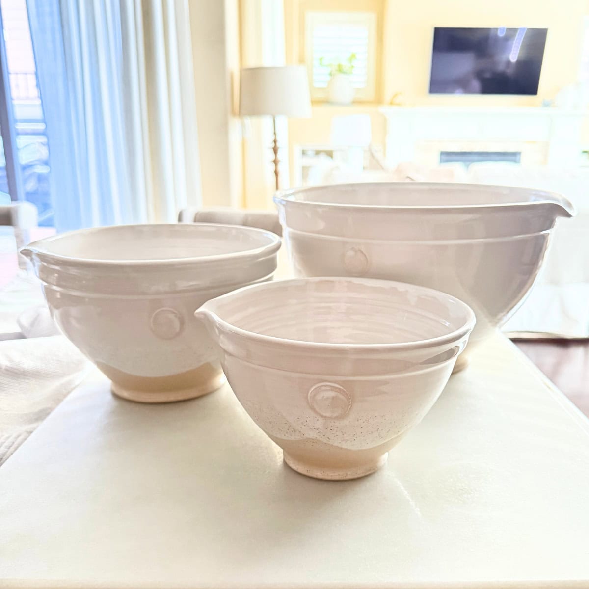 handthrown pottery mixing bowls