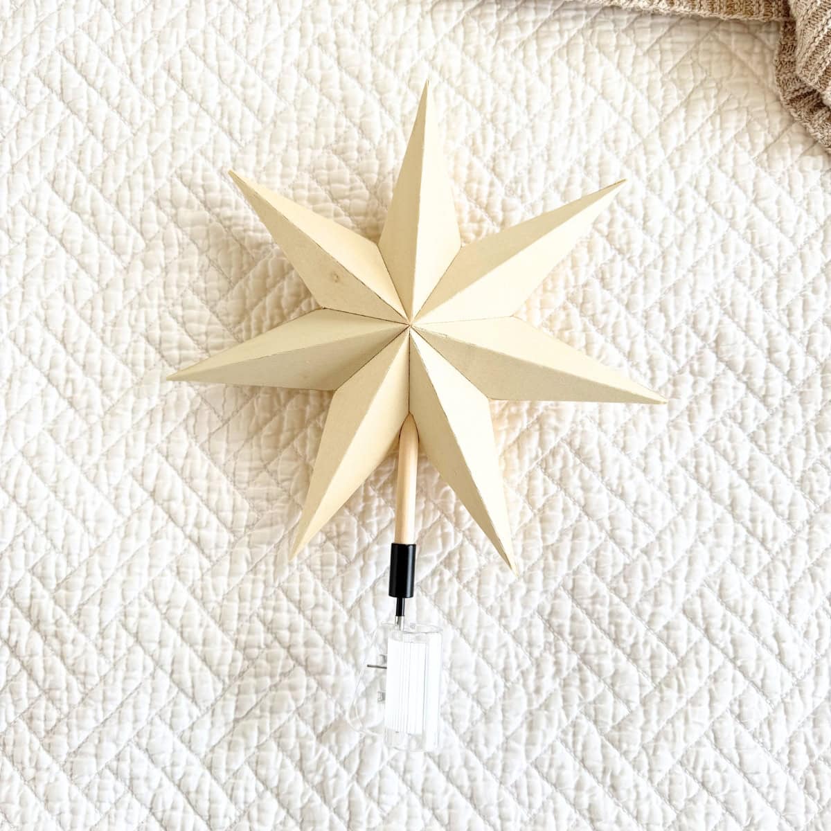 light wood star tree topper